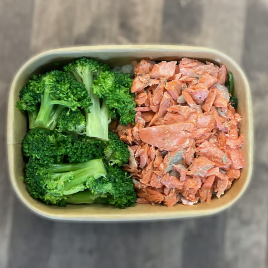 Orange Glaze Salmon with Cauliflower Rice & Broccoli