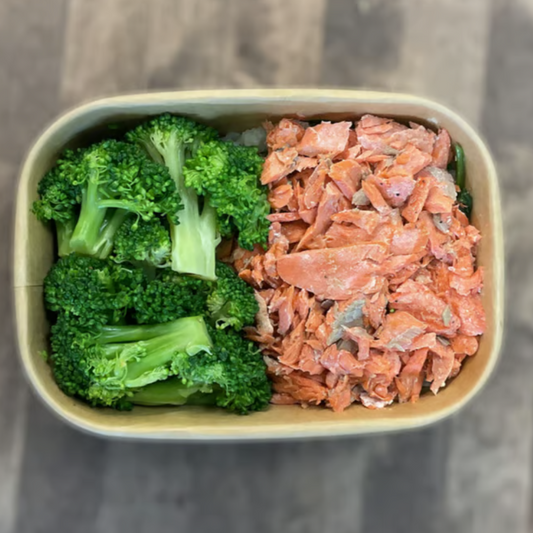 Orange Glaze Salmon with Cauliflower Rice & Broccoli
