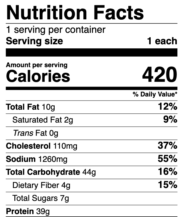 Chicken Fajita Bowl - High Carb